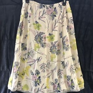 Green and Pink floral Skirt
